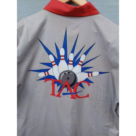 Mens Bowling TAC Button Front Shirt XL Black White - Picture 5 of 6